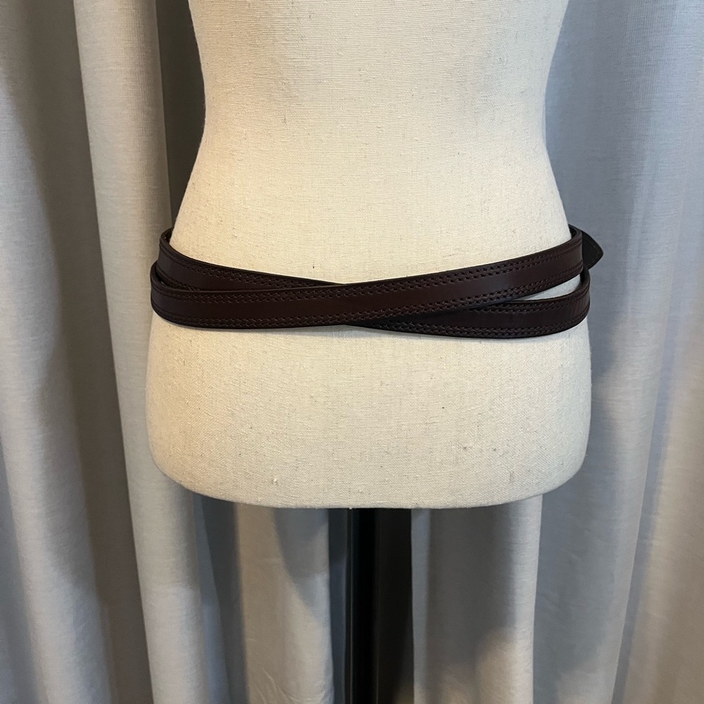 Linea Pelle Dark Brown Belt with Gold Buckle